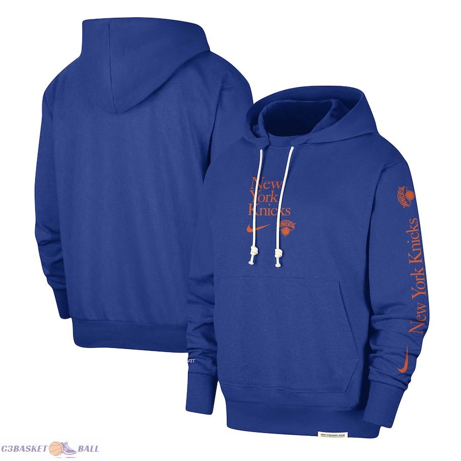 Men's New York Knicks Nike Blue Authentic Performance Pullover Hoodie