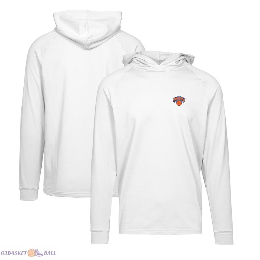 Men's New York Knicks Levelwear White Dimension Insignia Pullover Hoodie