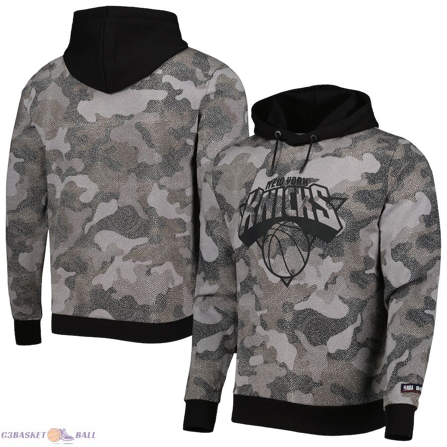 Men's New York Knicks Hugo Boss Black Camo Pullover Hoodie