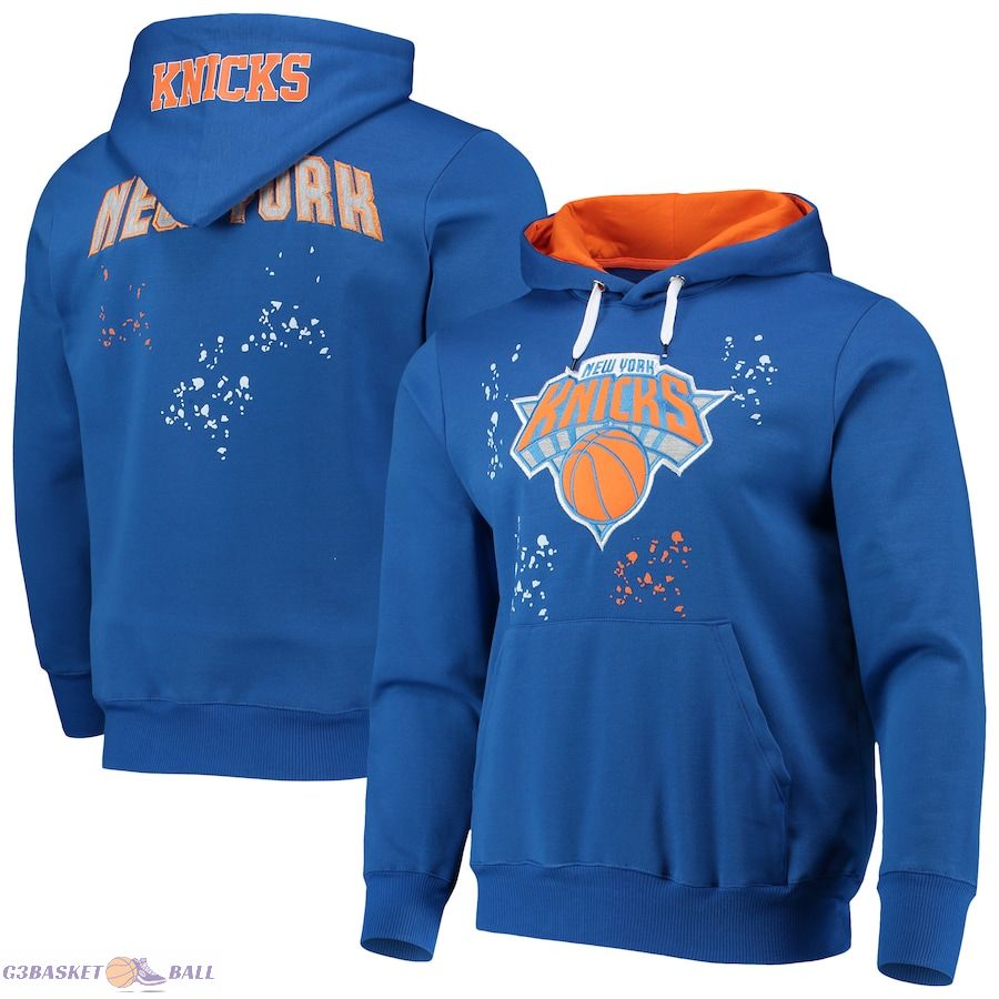 Men's New York Knicks FISSL Royal Confetti Pullover Hoodie