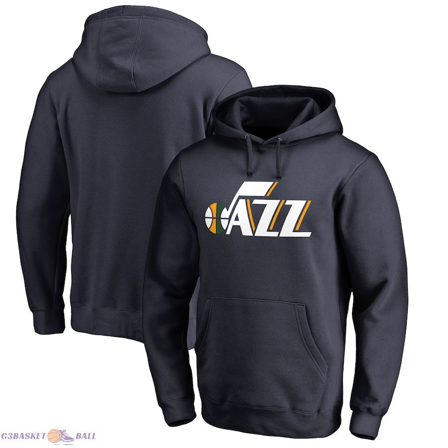 Men's Utah Jazz Navy Wordmark Pullover Hoodie