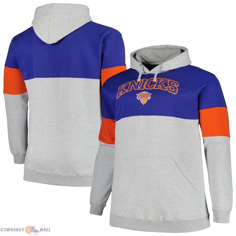 Men's New York Knicks Fanatics Blue/Orange Big & Tall Pullover Hoodie