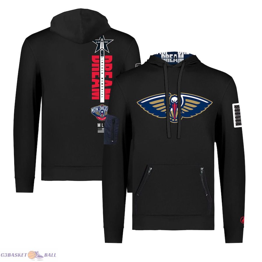 Unisex New Orleans Pelicans FISLL x Black History Collection Black Pullover Hoodie