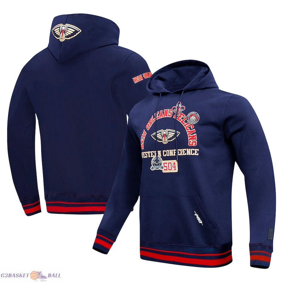 Men's New Orleans Pelicans Pro Standard Navy Area Code Pullover Hoodie