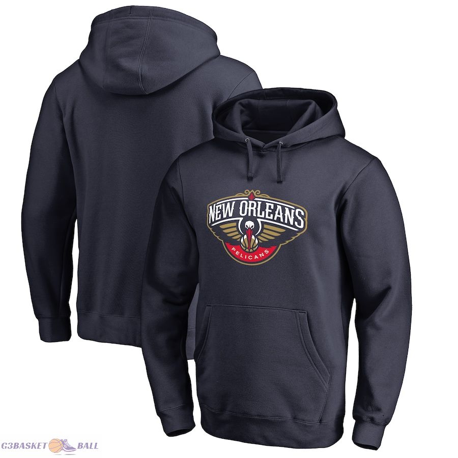 Men's New Orleans Pelicans Navy Primary Logo Pullover Hoodie