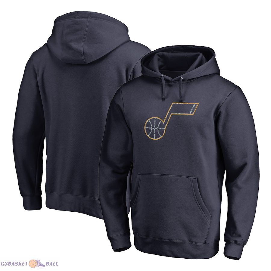 Men's Utah Jazz Navy Static Logo Pullover Hoodie