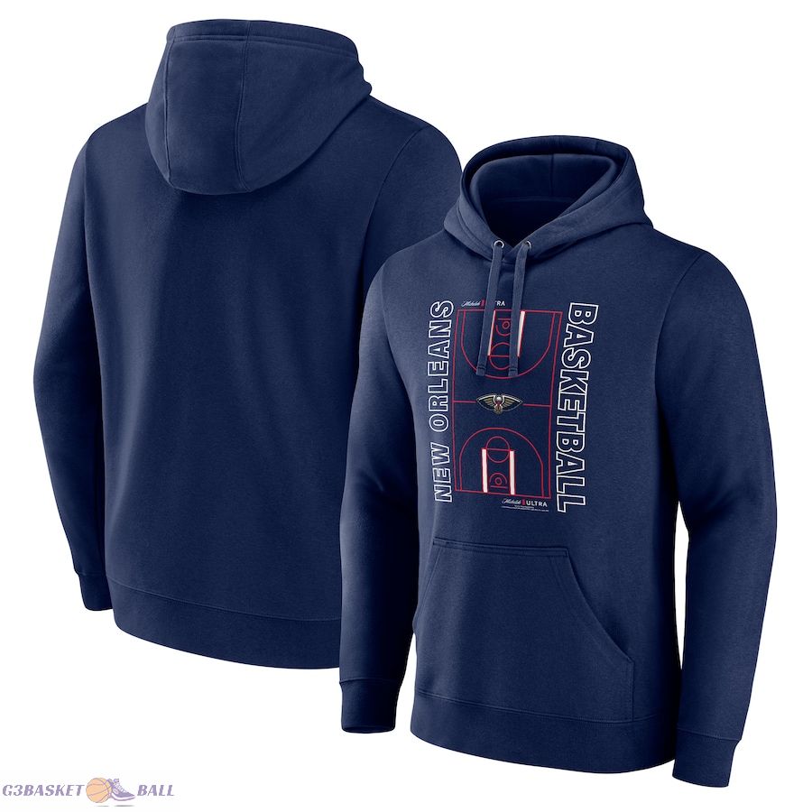 Men's New Orleans Pelicans Navy Michelob Ultra Full Court Pullover Hoodie