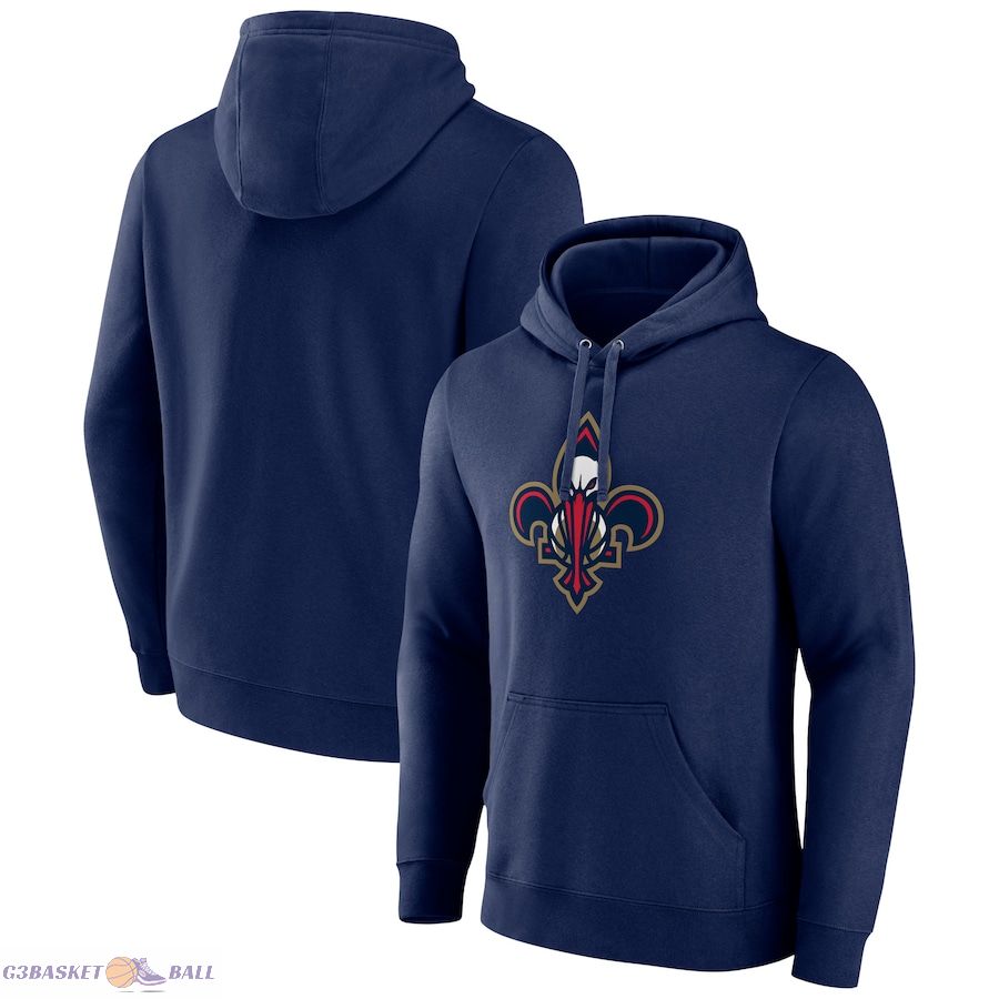 Men's New Orleans Pelicans Navy Alternate Logo Pullover Hoodie