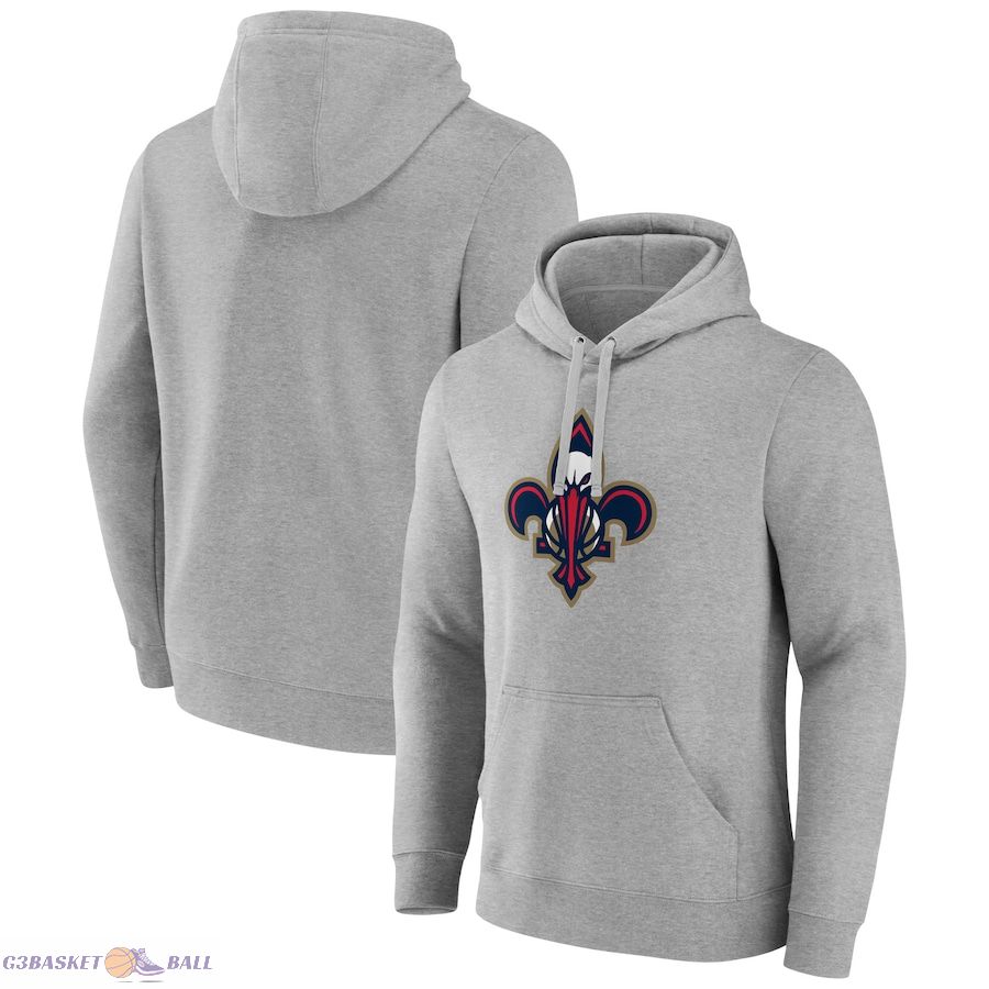 Men's New Orleans Pelicans Gray Alternate Logo Pullover Hoodie