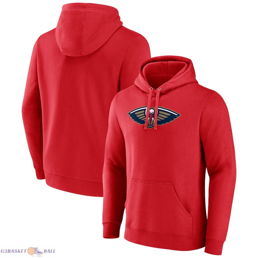 Men's New Orleans Pelicans Fanatics Red Primary Logo Pullover Hoodie