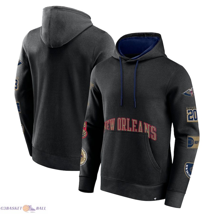 Men's New Orleans Pelicans Fanatics Black Home Court Pullover Hoodie