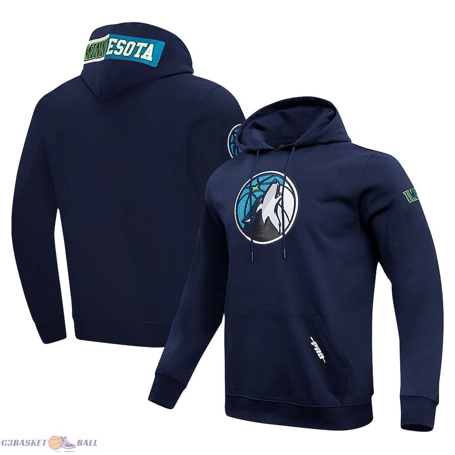 Men's Minnesota Timberwolves Pro Standard Navy Split Logo Pullover Hoodie