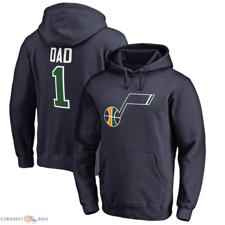 Men's Utah Jazz Navy #1 Dad Pullover Hoodie