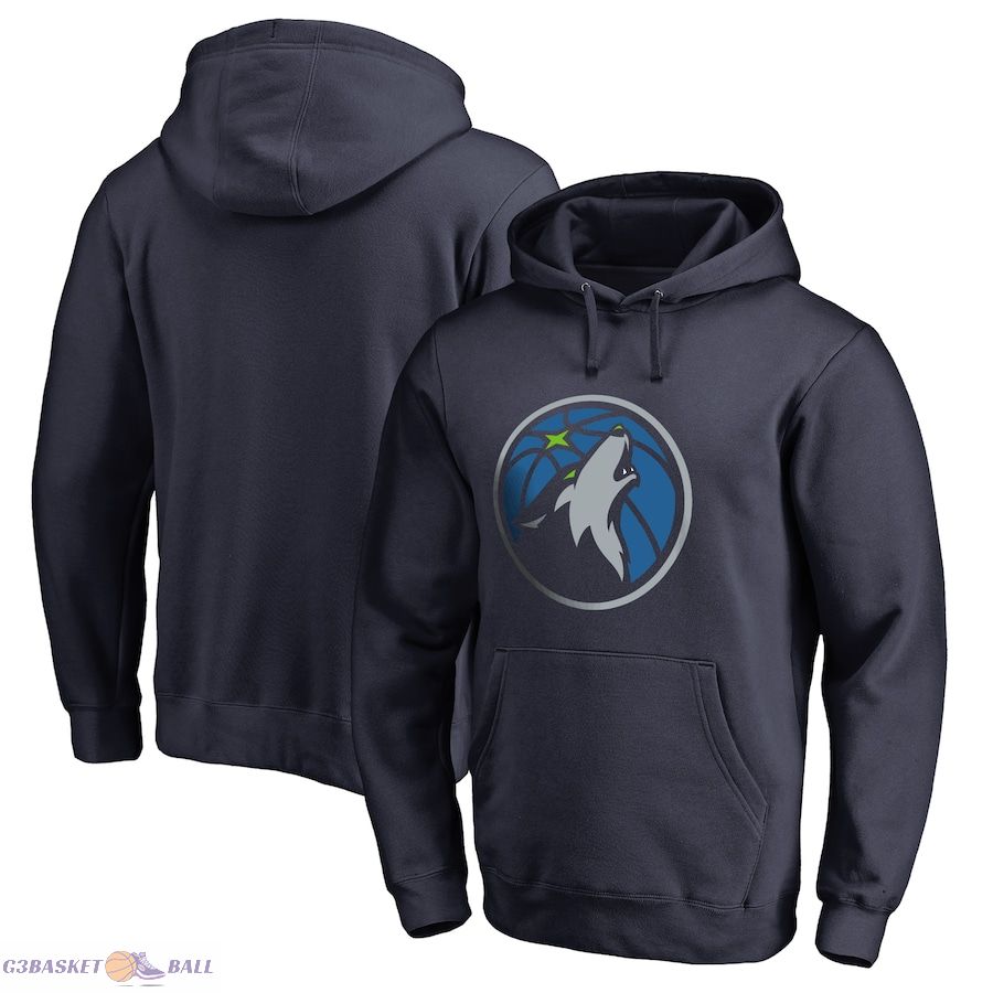 Men's Minnesota Timberwolves Navy Primary Logo Pullover Hoodie