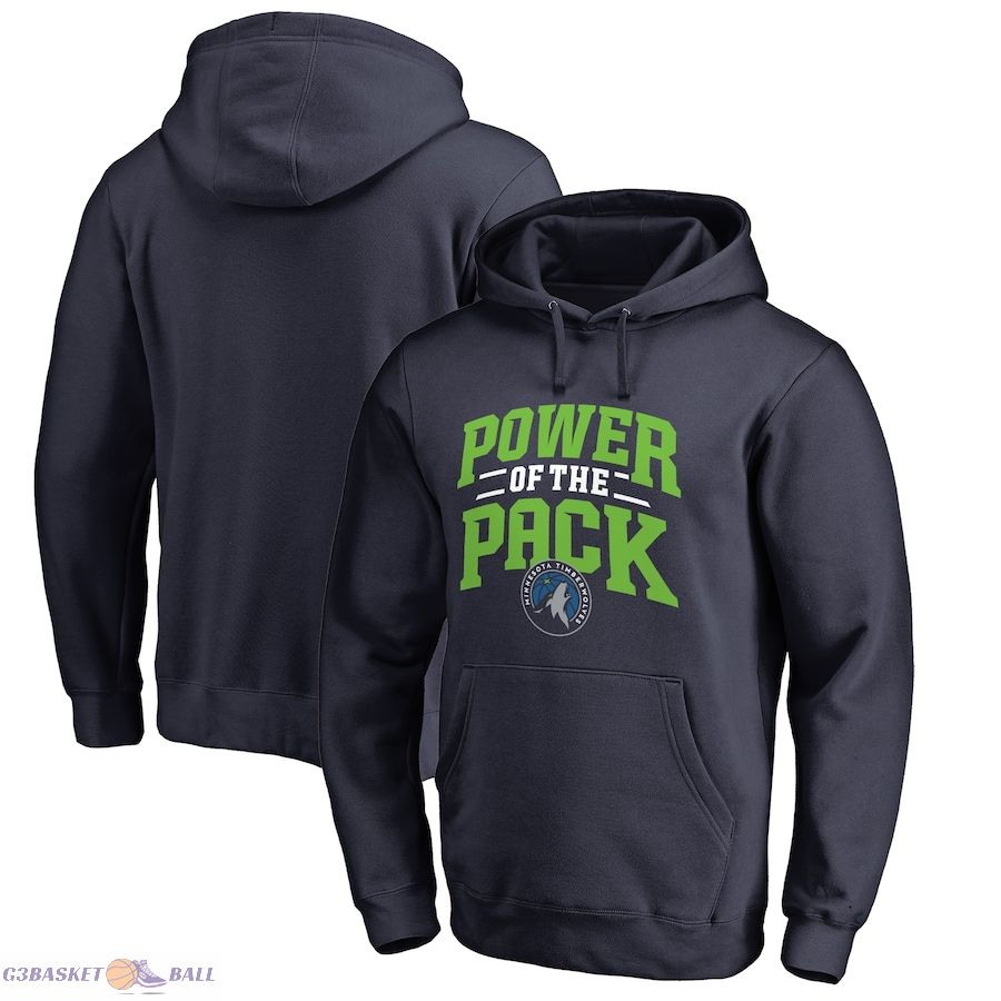 Men's Minnesota Timberwolves Navy Power of the Pack Hometown Collection Pullover Hoodie