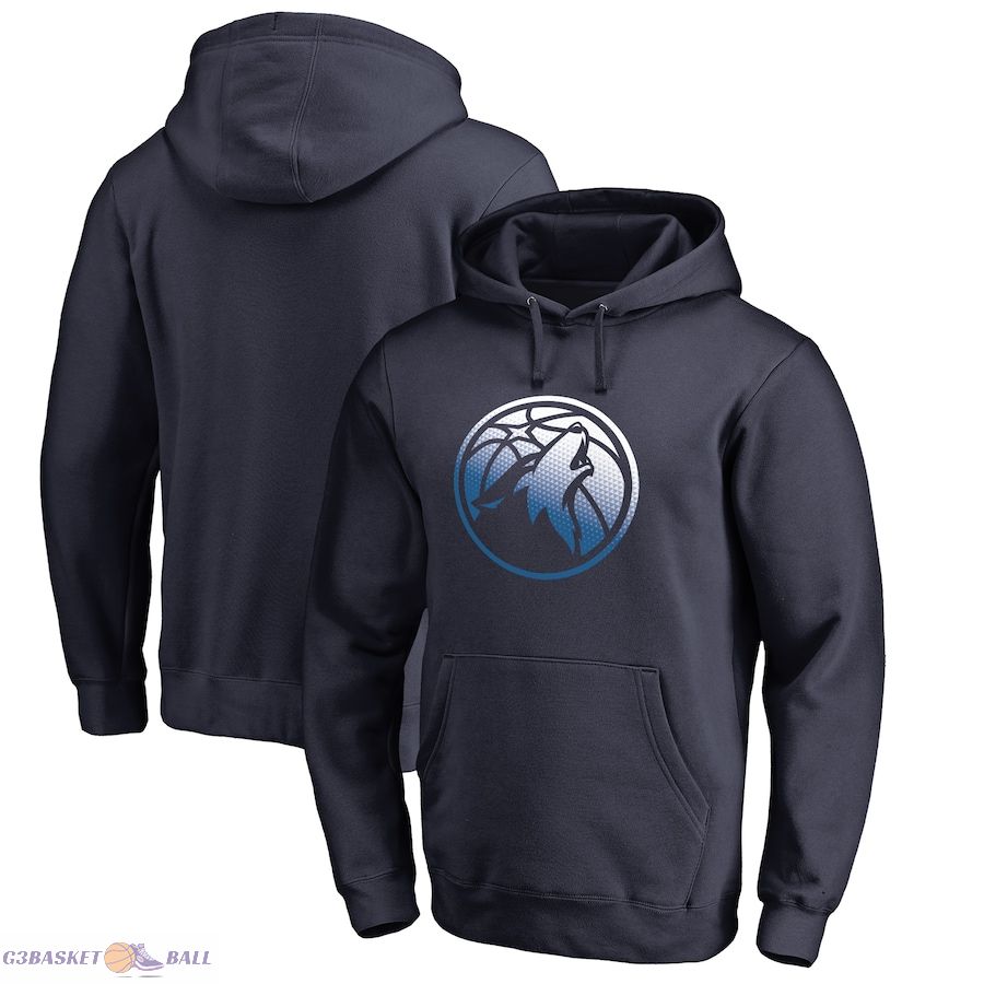 Men's Minnesota Timberwolves Navy Gradient Logo Pullover Hoodie