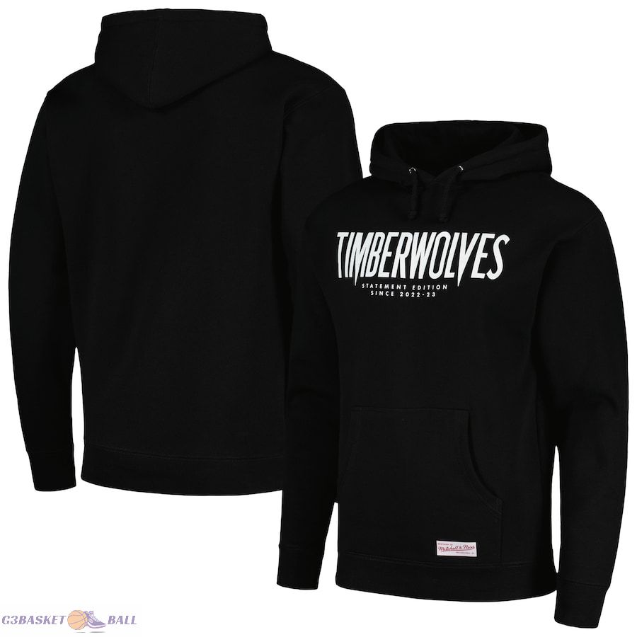 Men's Minnesota Timberwolves Mitchell & Ness Black Statement Pullover Hoodie