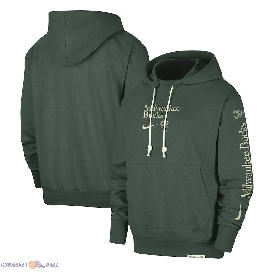 Men's Milwaukee Bucks Nike Hunter Green Authentic Performance Pullover Hoodie