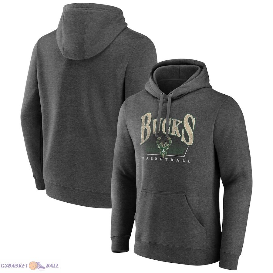 Men's Milwaukee Bucks Charcoal Selection Pullover Hoodie