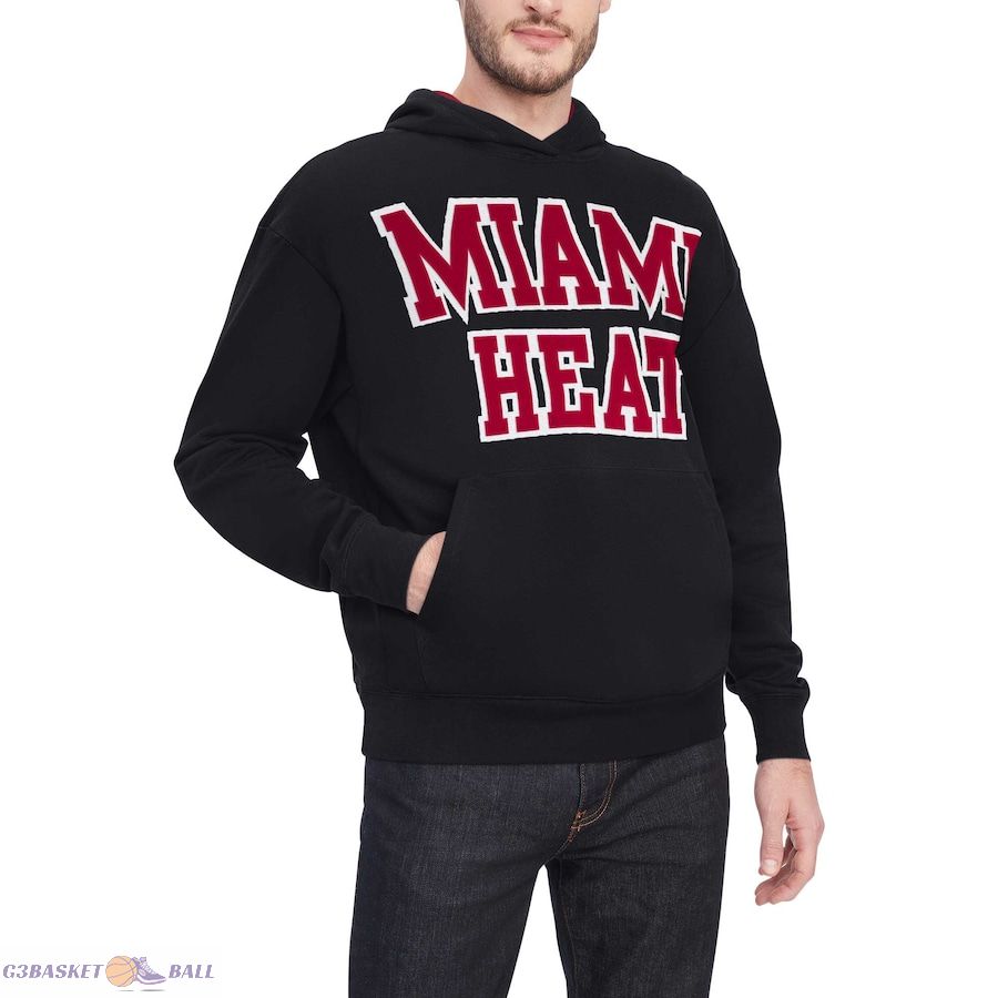 Men's Miami Heat Tommy Jeans Black Greyson Pullover Hoodie