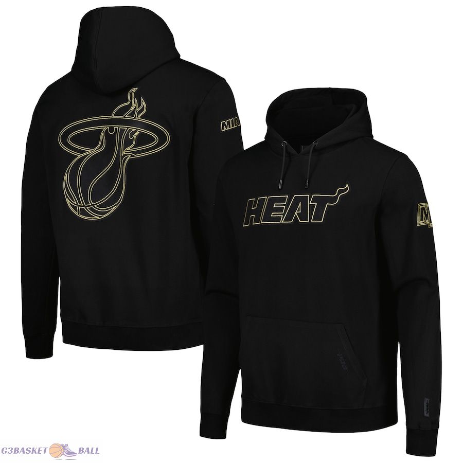 Men's Miami Heat Pro Standard Black & Gold Pullover Hoodie