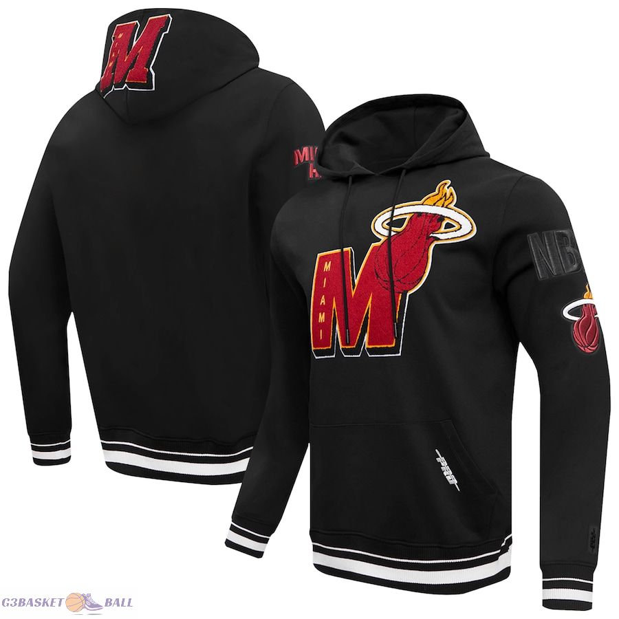 Men's Miami Heat Pro Standard Black Mash Up Fleece Pullover Hoodie