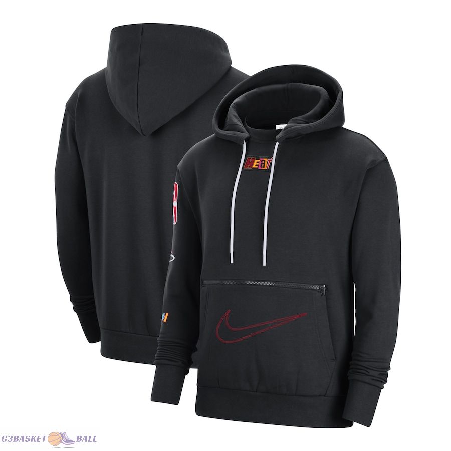 Men's Miami Heat Nike Black 2022/23 City Edition Courtside Heavyweight Fleece Pullover Hoodie