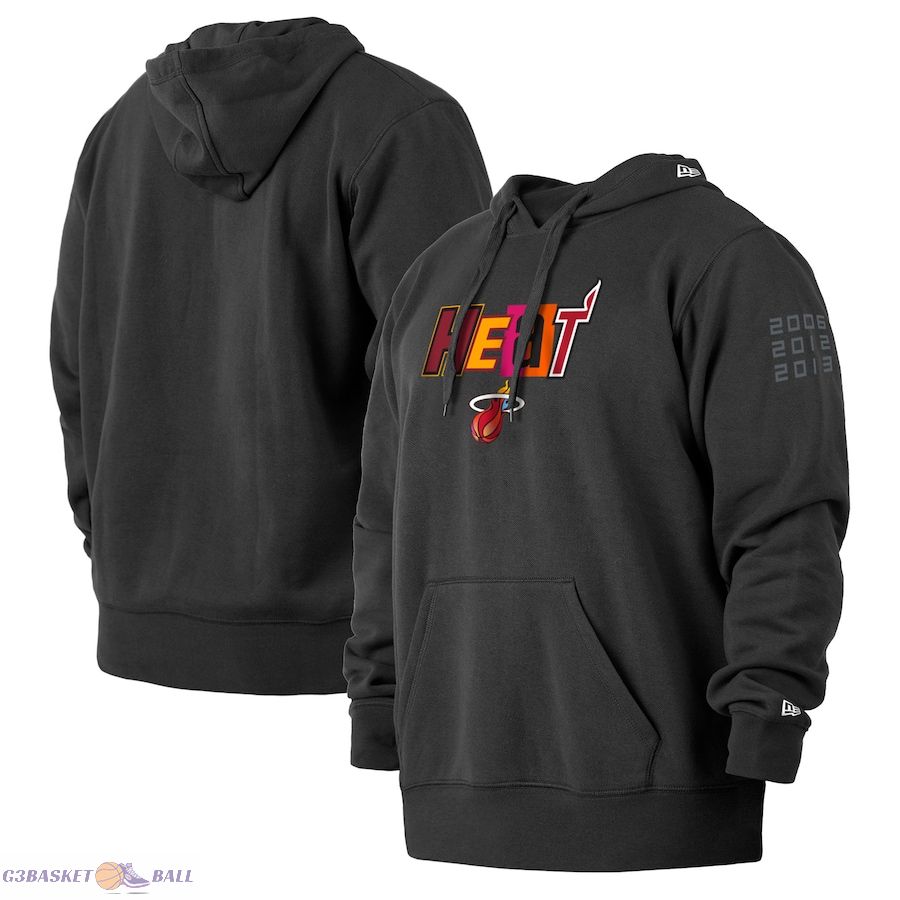 Men's Miami Heat New Era Black 2021/22 City Edition Big & Tall Pullover Hoodie