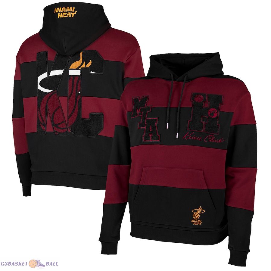 Men's Miami Heat NBA x Keiser Clark Black/Red No Caller ID Pullover Hoodie