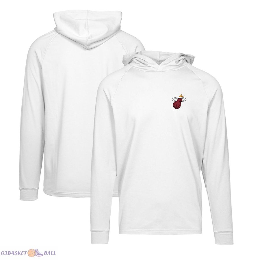 Men's Miami Heat Levelwear White Dimension Insignia Pullover Hoodie