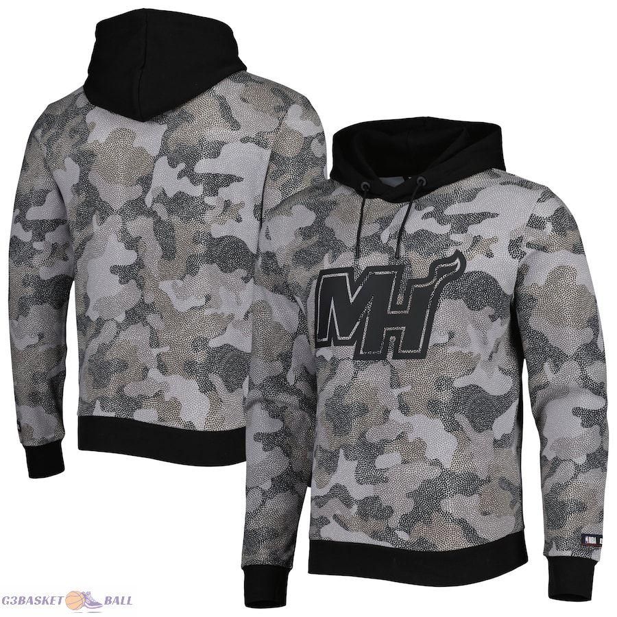 Men's Miami Heat Hugo Boss Black Camo Pullover Hoodie