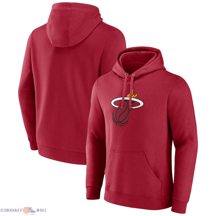 Men's Miami Heat Fanatics Red Primary Logo Pullover Hoodie