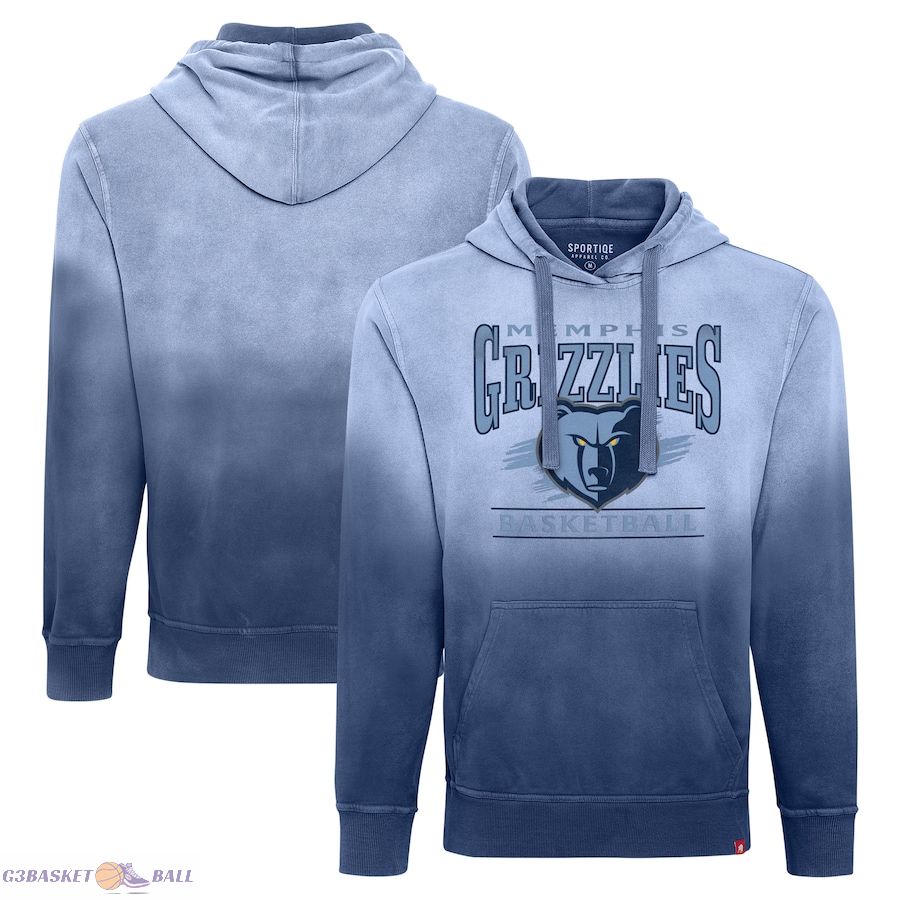 Unisex Memphis Grizzlies Sportiqe Blue Blake Sun-Fade Pullover Hoodie