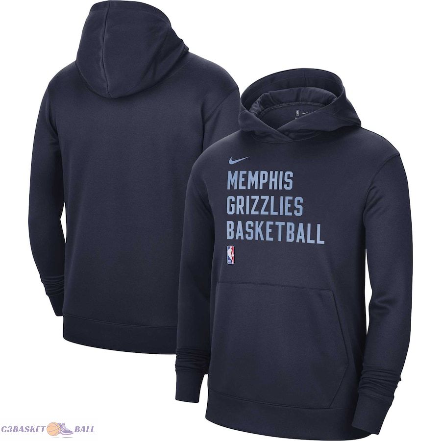 Unisex Memphis Grizzlies Nike Navy 2023/24 Performance Spotlight On-Court Practice Pullover Hoodie