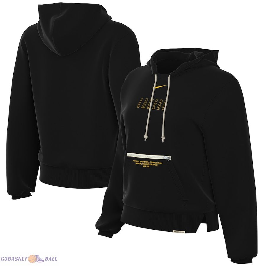 Women's Los Angeles Lakers Nike Black Courtside Standard Issue Performance Pullover Hoodie