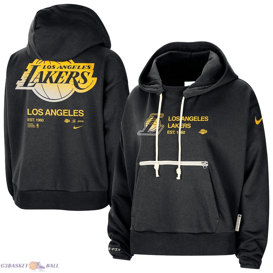 Women's Los Angeles Lakers Nike Black Courtside Standard Issue Performance Pullover Hoodie