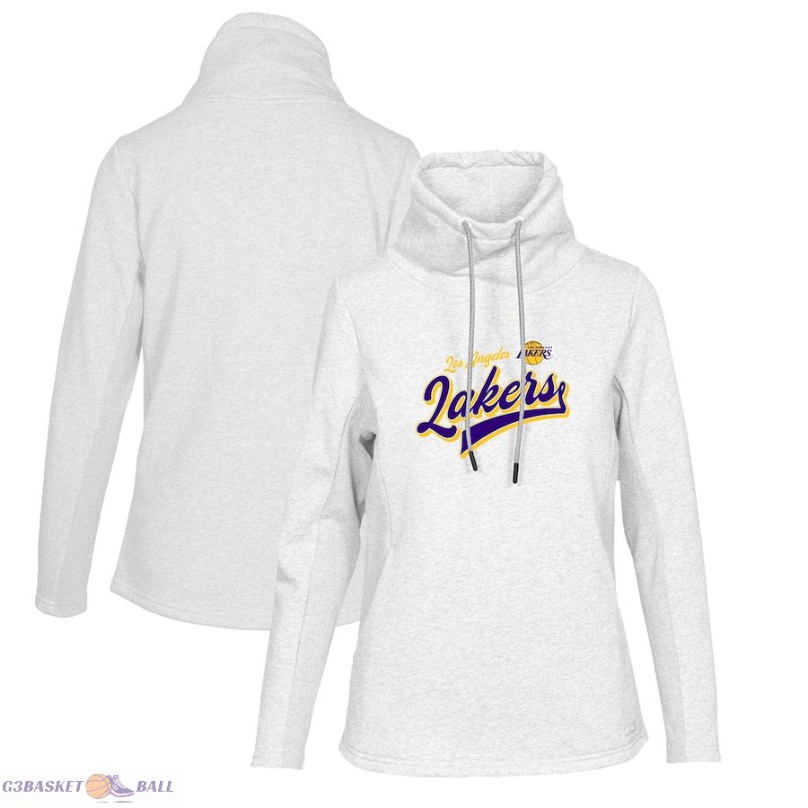 Women's Los Angeles Lakers Levelwear White Loop Retro Pullover Hoodie