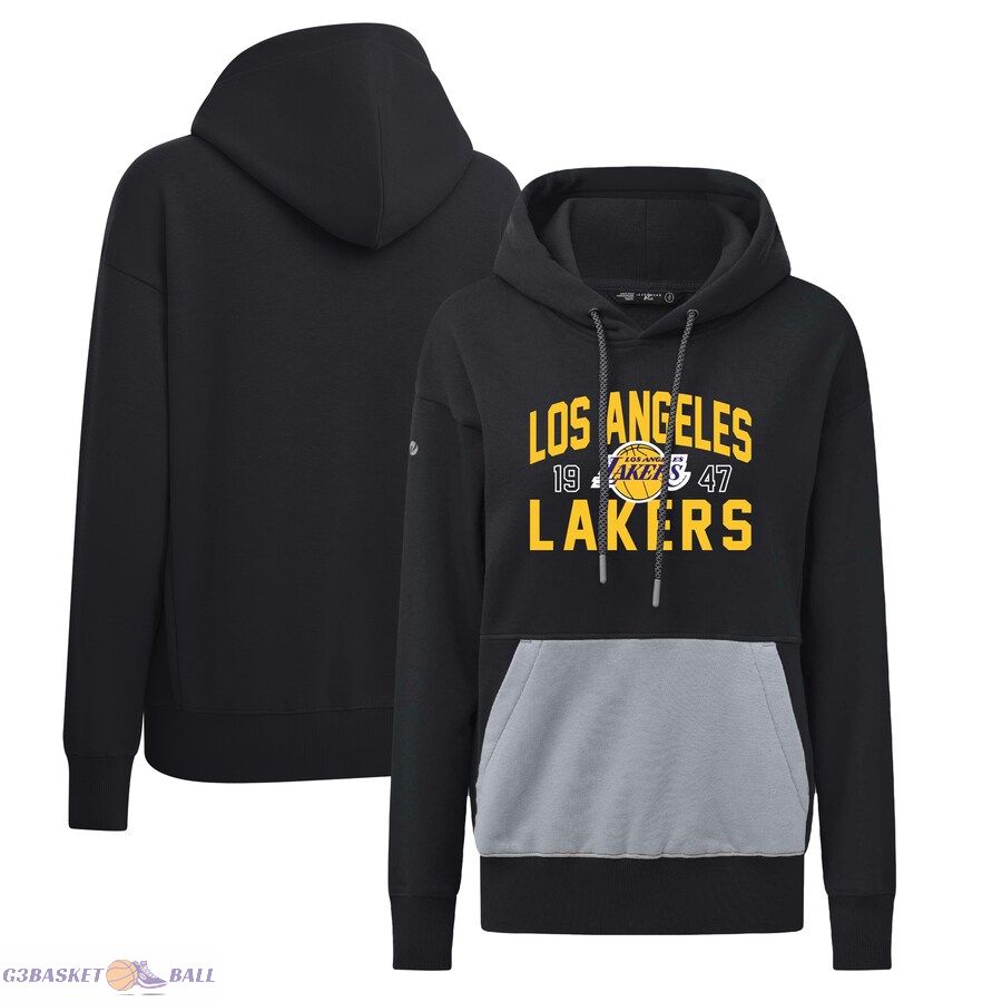 Women's Los Angeles Lakers Levelwear Black Bonfire Pullover Hoodie