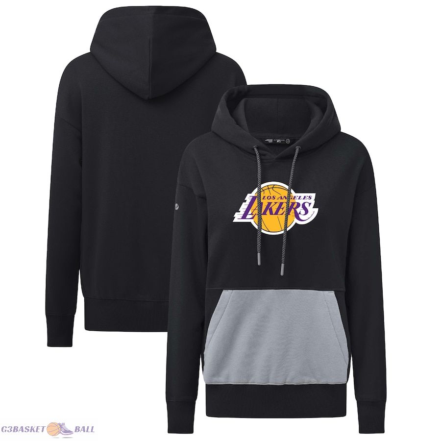 Women's Los Angeles Lakers Levelwear Black Bonfire Pullover Hoodie