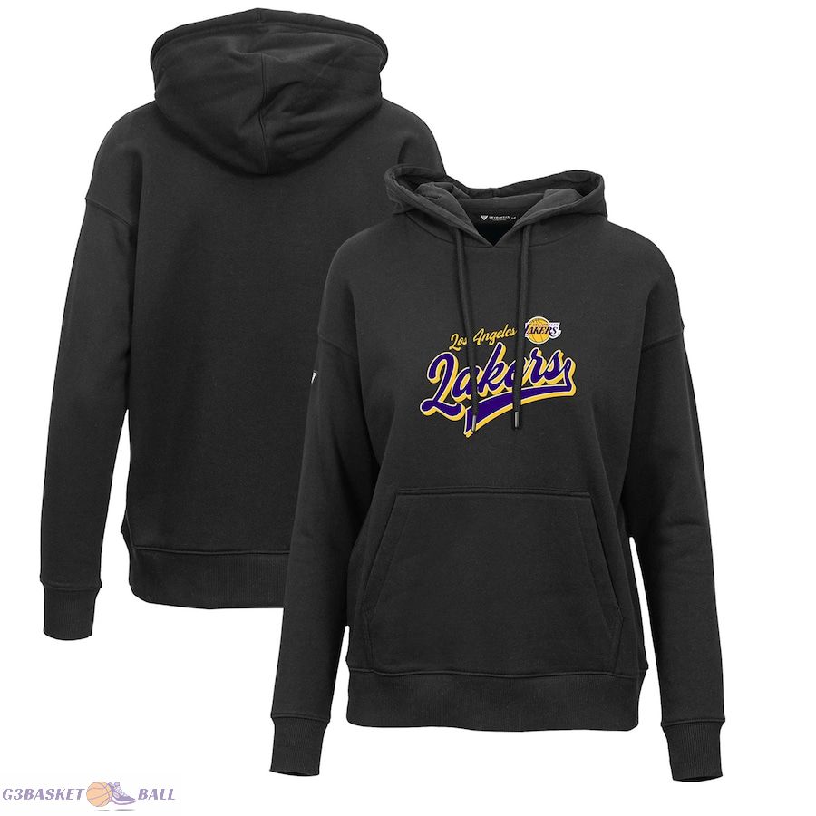 Women's Los Angeles Lakers Levelwear Black Adorn Retro Pullover Hoodie