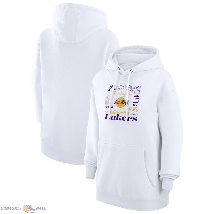 Women's Los Angeles Lakers G-III 4Her by Carl Banks White Team Collage Graphic Fleece Pullover Hoodie