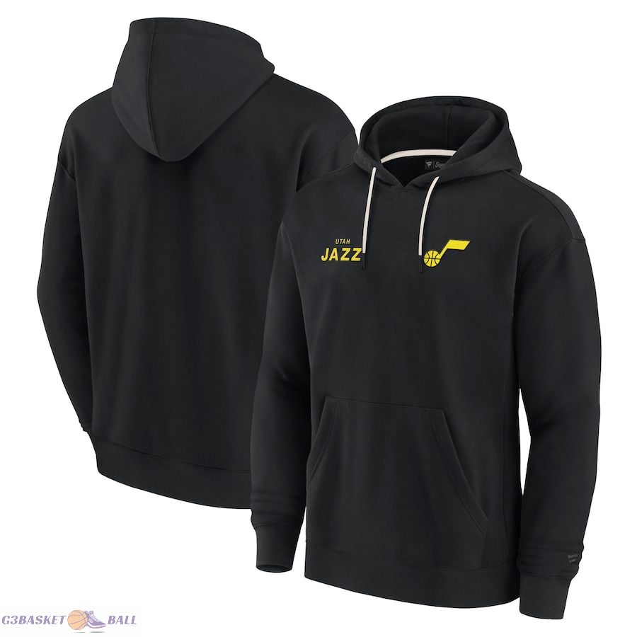 Unisex Utah Jazz Fanatics Black Elements Super Soft Fleece Pullover Hoodie