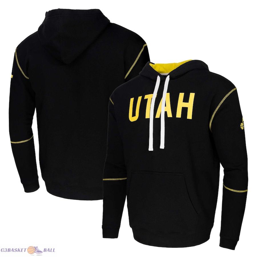 Unisex Stadium Essentials Utah Jazz Black Monument Pullover Hoodie