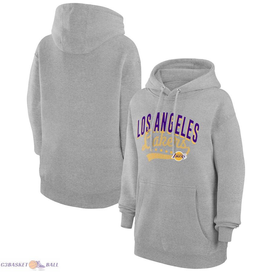 Women's Los Angeles Lakers G-III 4Her by Carl Banks Heather Gray Filigree Logo Pullover Hoodie