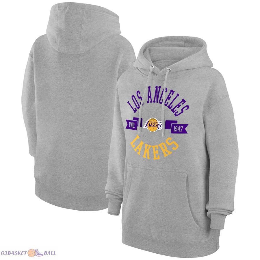 Women's Los Angeles Lakers G-III 4Her by Carl Banks Heather Gray City Pullover Hoodie