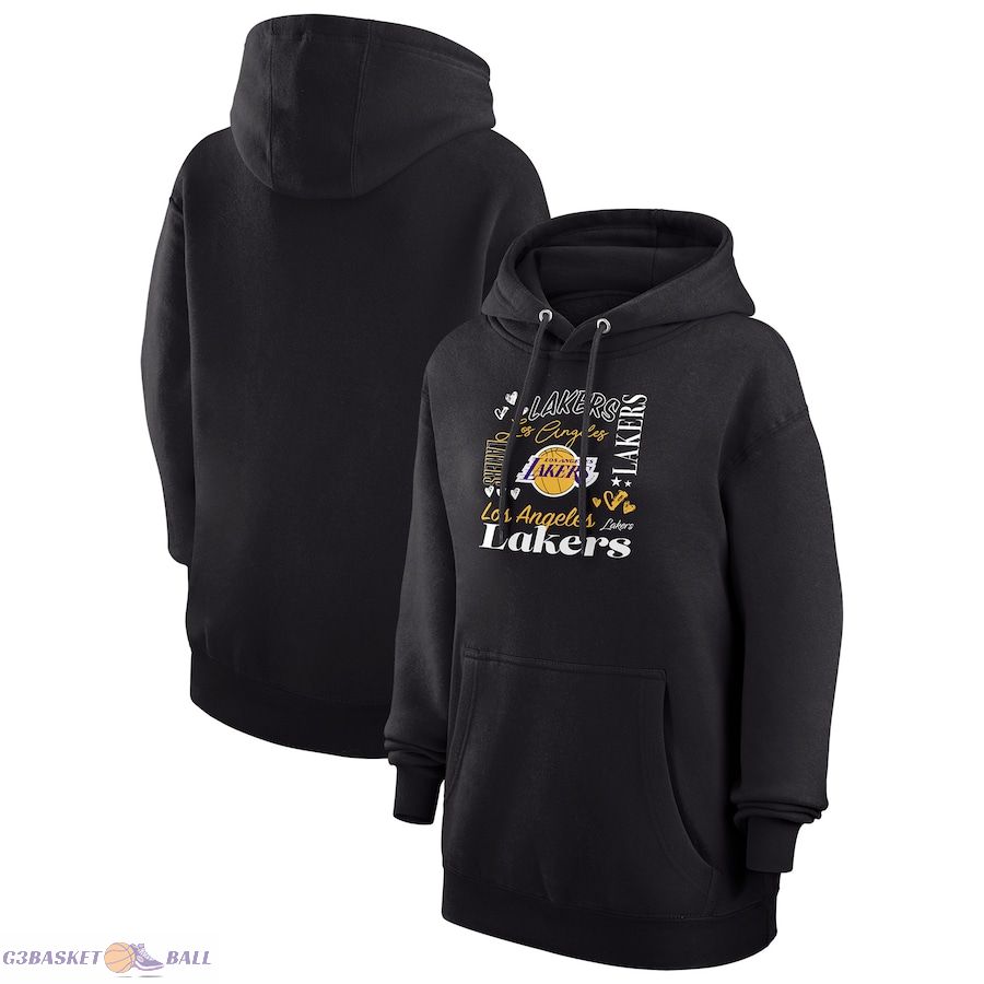 Women's Los Angeles Lakers G-III 4Her by Carl Banks Black Team Collage Graphic Fleece Pullover Hoodie