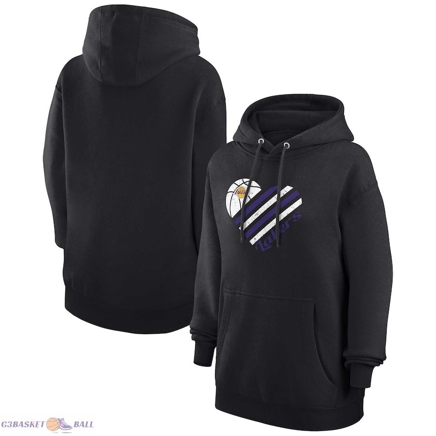 Women's Los Angeles Lakers G-III 4Her by Carl Banks Black Heart Pullover Hoodie