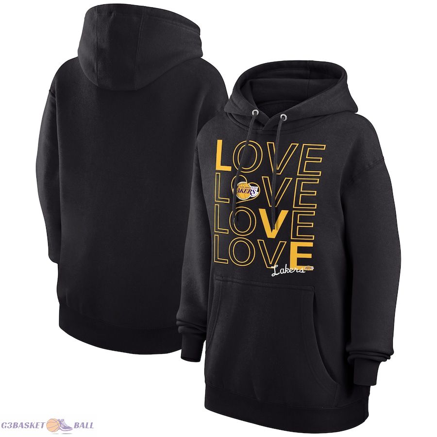 Women's Los Angeles Lakers G-III 4Her by Carl Banks Black Basketball Love Fleece Pullover Hoodie