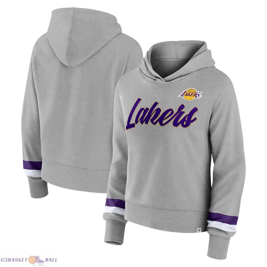 Women's Los Angeles Lakers Fanatics Heather Gray Halftime Pullover Hoodie