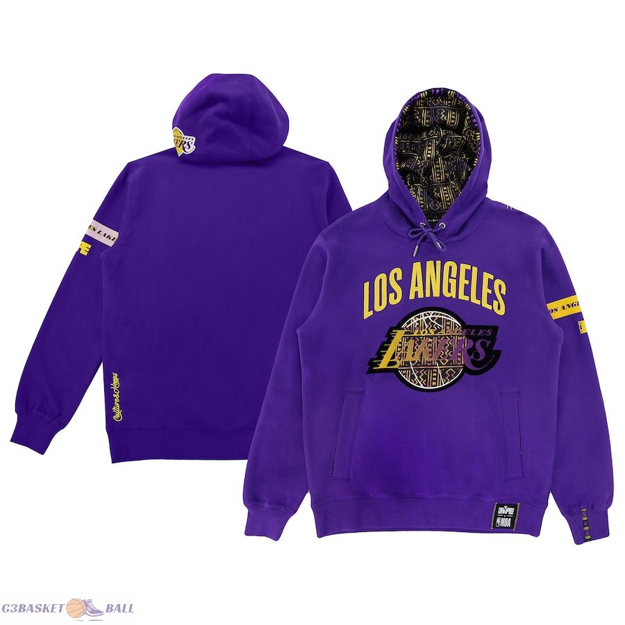 Unisex Los Angeles Lakers NBA x Two Hype Purple Culture & Hoops Heavyweight Pullover Hoodie